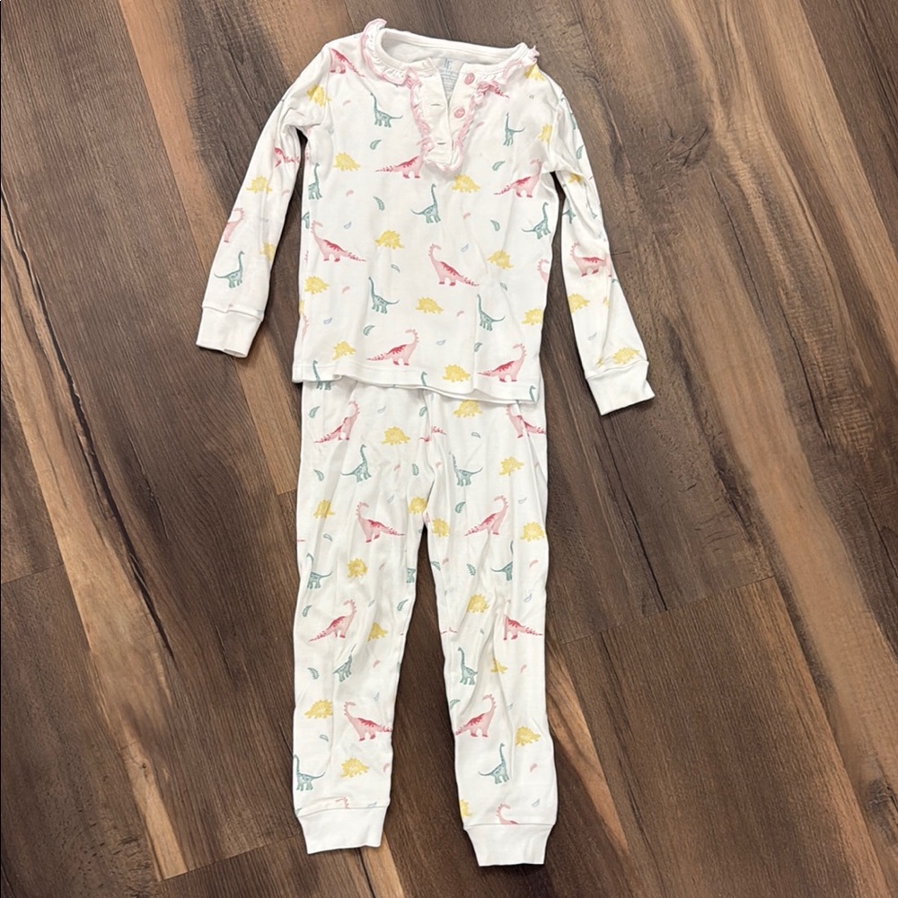 Little English Dinosaur Ruffle Pajama Set size 4